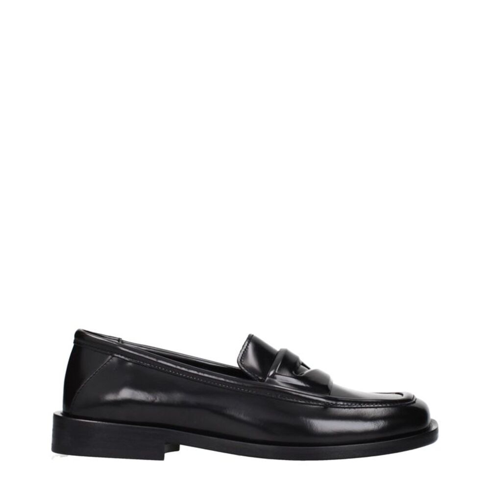 The Attico Black Leather Slip-On Women's Loafers